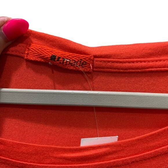 NEW La made tee orange long sleeve high low front pockets size XS - Picture 7 of 13